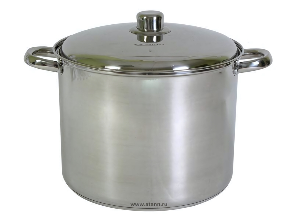 Кастрюля 11л нерж Гретта с металлической крышкой, ТРС