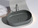 Умывальник чаша накладная овальная (цвет Темный Антрацит Матовый) Element 608x385x122мм