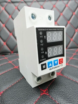 Реле контроля напряжения 63A 220В, с защитой от перегрузки по току 63А (однофазное), на DIN (ДИН) рейку, модульное.