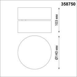 358750 OVER NT21 355 черный Светильник накладной светодиодный IP20 LED 24W 4000K 2100Лм 100-265V PROMETA