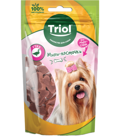 Лакомство для мини-собак «Мини-косточки из утки», 50гр., Triol