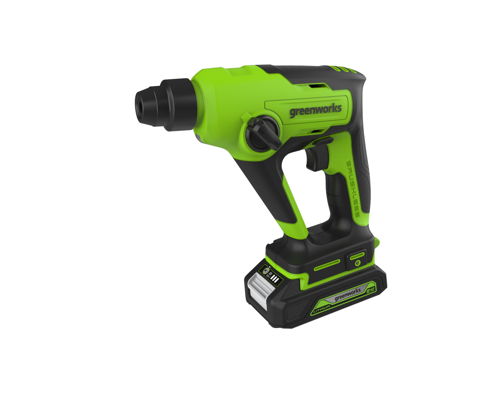 Аккумуляторный перфоратор Greenworks GD24SDS1,3803107, 24v, 1.2 Дж, без АКБ и ЗУ