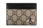 GUCCI Canvas With Leather Trim Card Holder Card Holder Men"s Ebony/Black