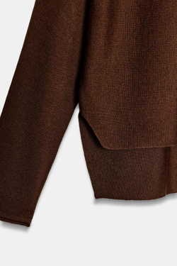 ZARA СВИТЕР-НАКИДКА, ШОКОЛАДНЫЙ