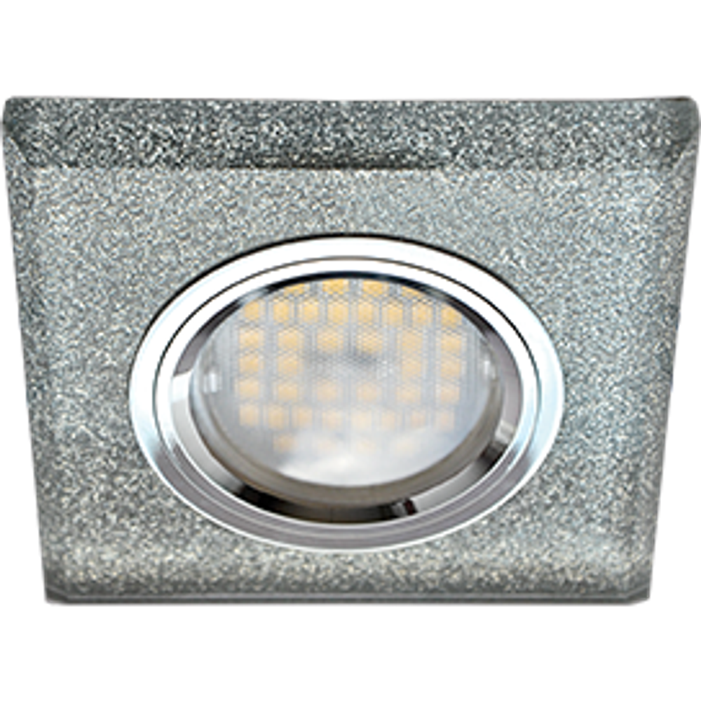 Ecola DL1651 MR16 CU5.3 св-к квадрат стекло серебрянный беск/хром 25*90*90