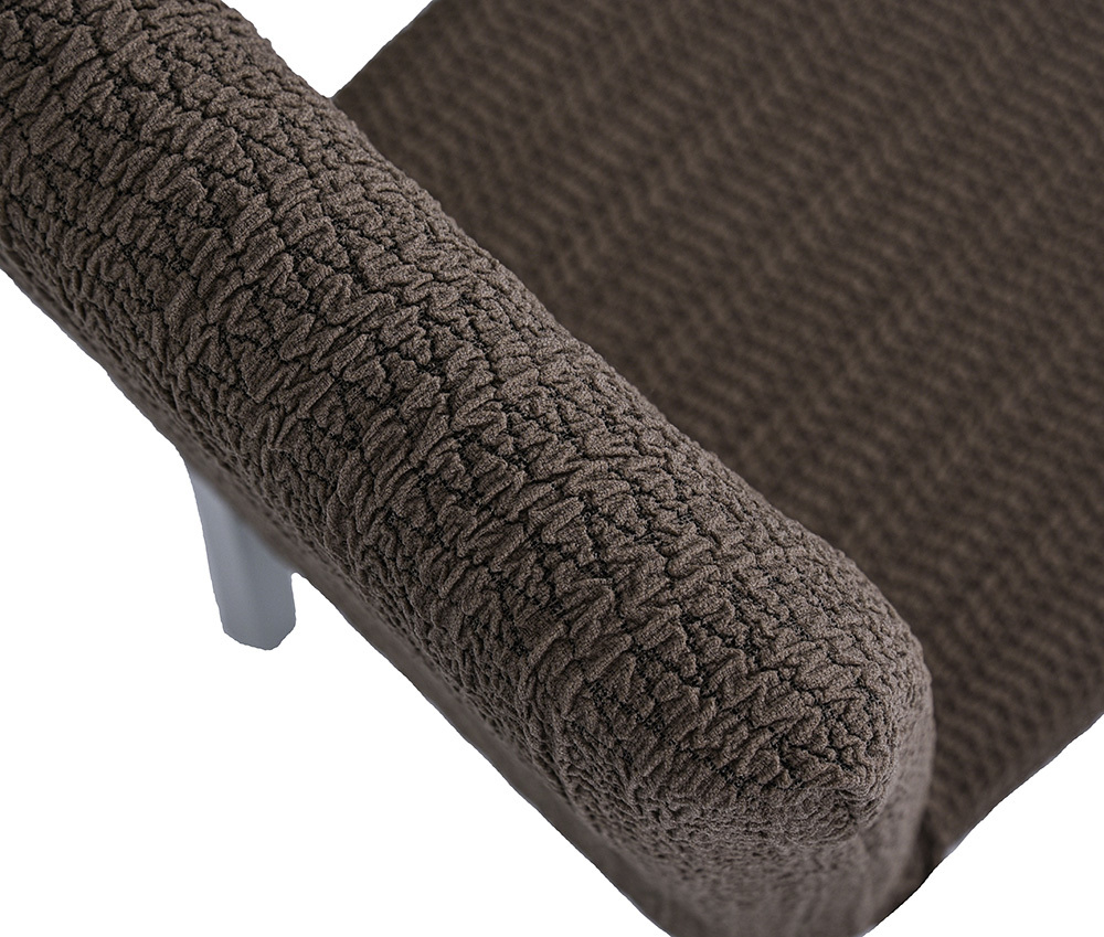 Чехол на стул без оборки Зигзаг, цвет Кофе с молоком