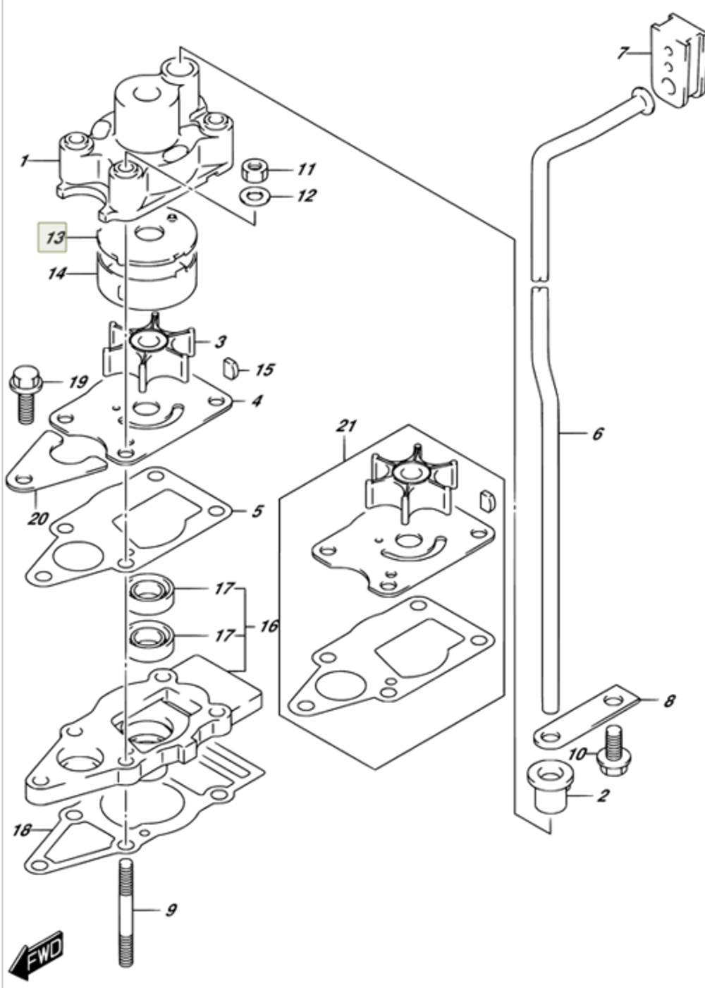 Пластина помпы Suzuki