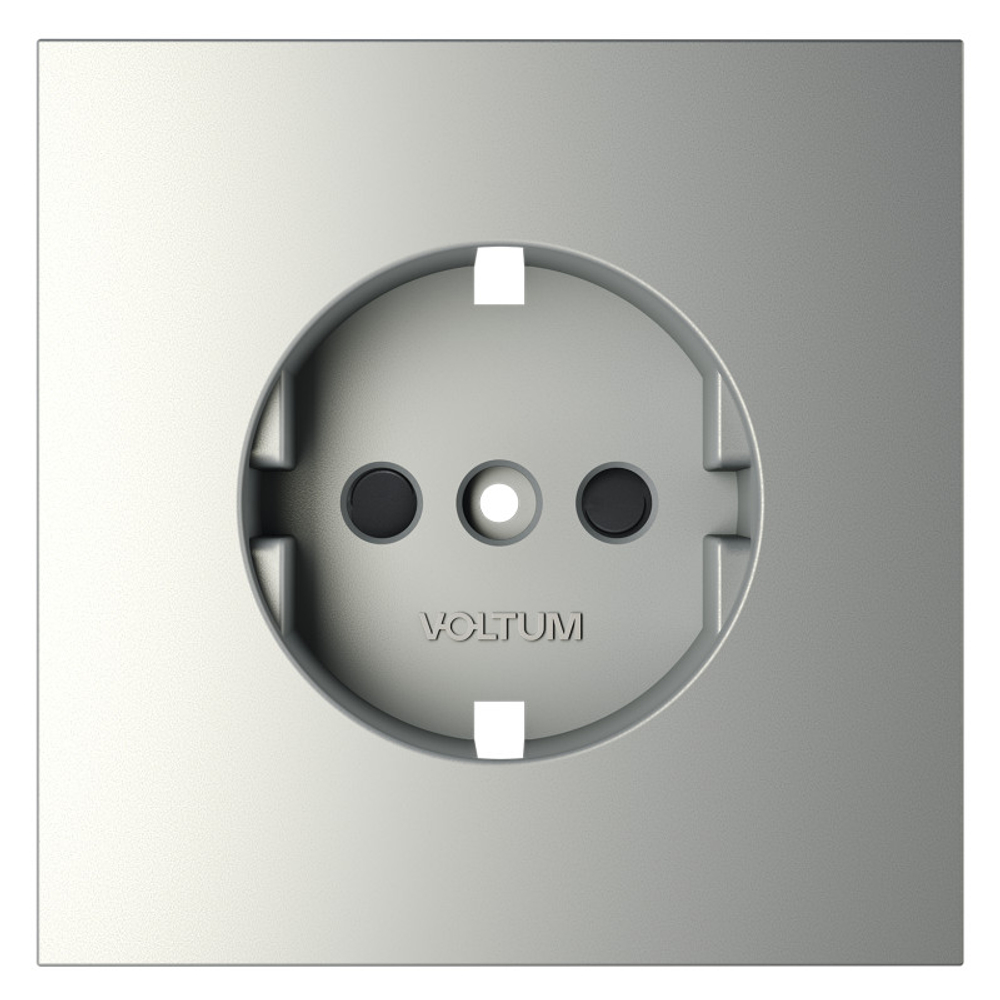 Накладка для розетки с заземлением и защитными шторками, S70 (сталь)