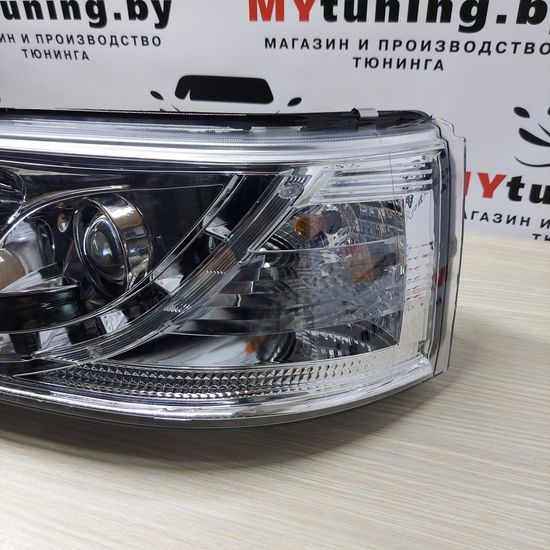 Передняя оптика CHROME для  VW T5 04.03-08.09