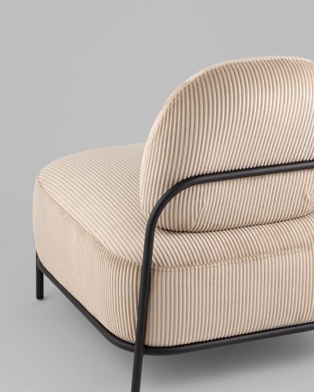 Кресло Стоун велюр рельефный бежевый