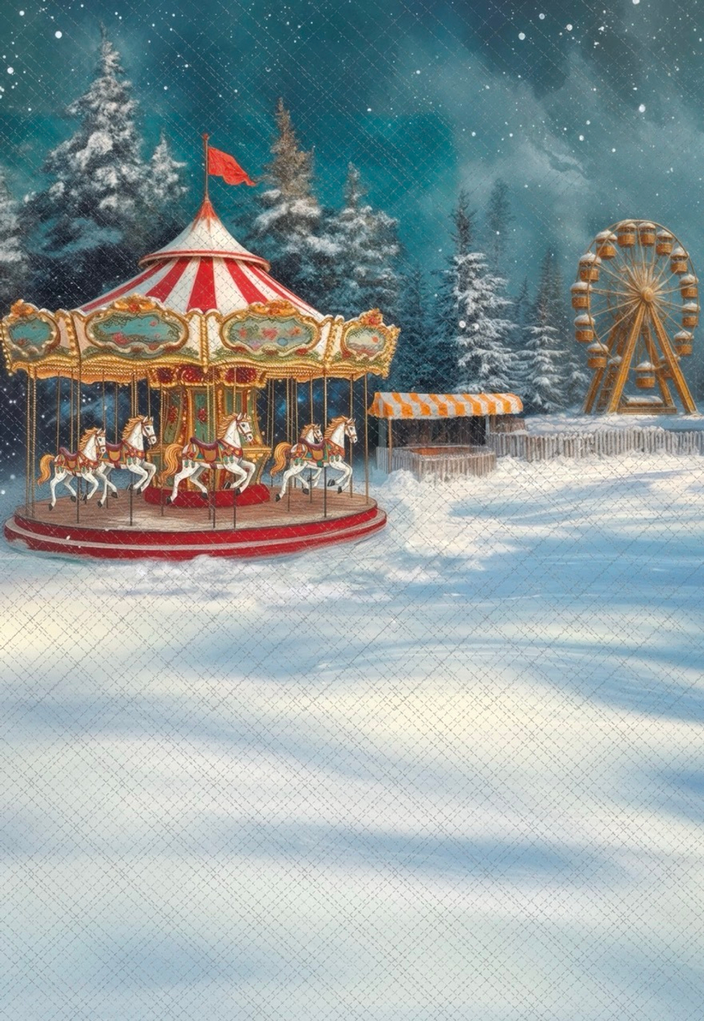 КАРУСЕЛЬ зима №1 - фон неопреновый