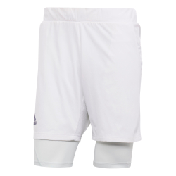 Мужские теннисные шорты Adidas 2in1 Short Heat Ready 7in - white/tech indigo