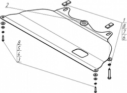 Защита стальная 2 мм ГУР Infiniti FX 35 MOTODOR.08002
