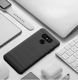 Чехол для LG G6 (G6+) цвет Black (черный), серия Carbon от Caseport