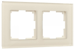 / Рамка на 2 поста Favorit (молочный, стекло)