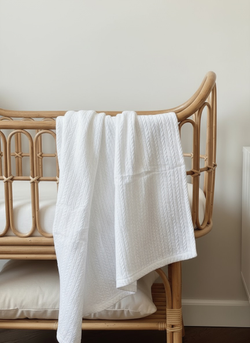 Плед вязаный "Белый"