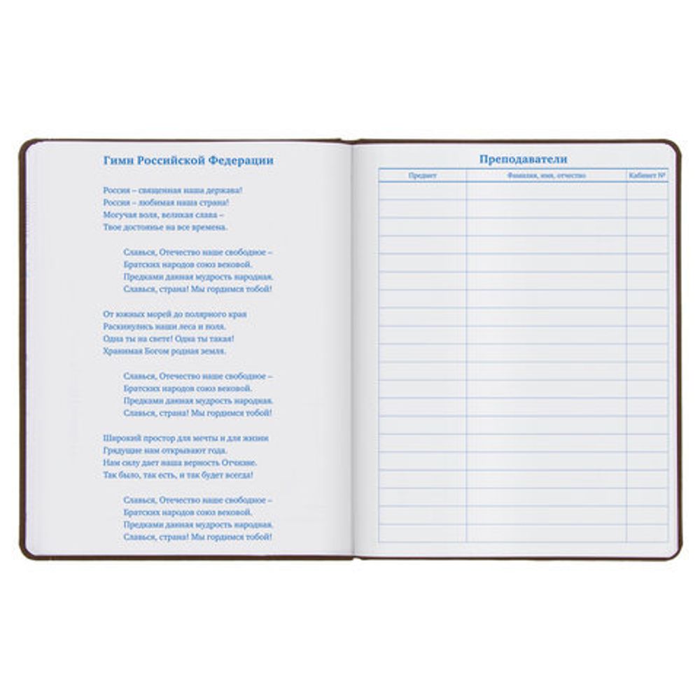 Дневник 1-11 класс 48 л., обложка кожзам (твердая), термотиснение, BRAUBERG "VIENNA", коричневый, 105962