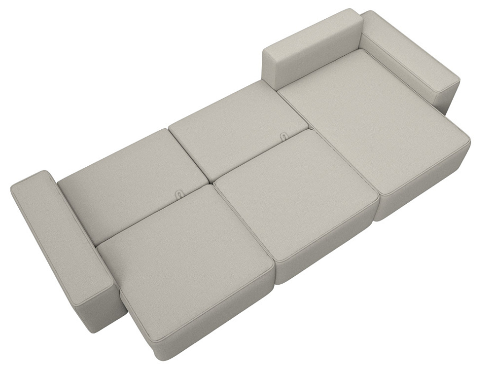 Диван угловой Лига-074 угол универсальный РОГОЖКА Амур 02 бежевый