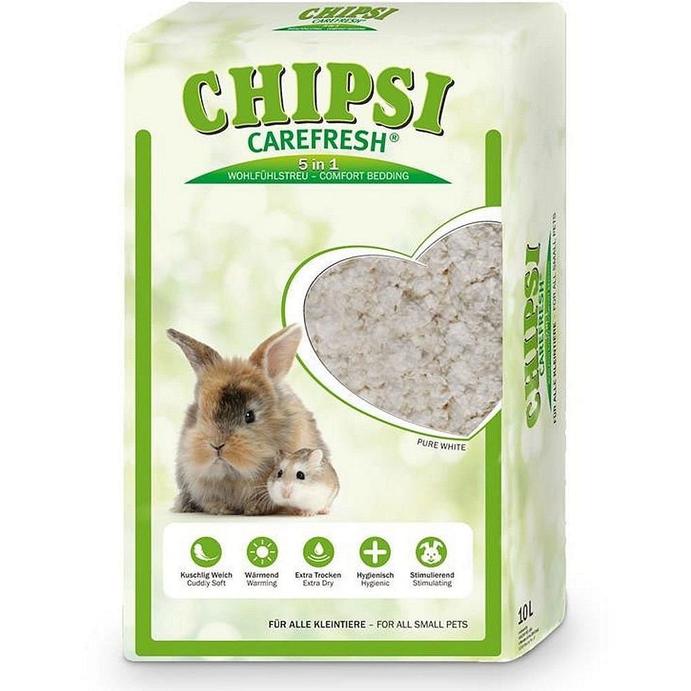 CHIPSI CAREFRESH PURE WHITE - наполнитель целлюлозный белый для птиц и мелких домашних животных 10л