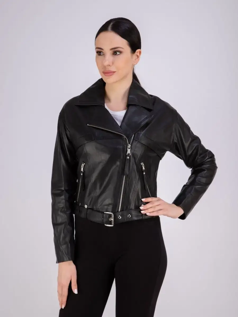 Кожаная куртка весна из натуральной кожи