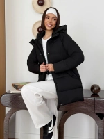 Куртка весенняя удлиненная со съемным капюшоном