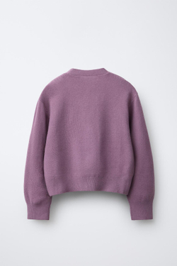 ZARA ВЯЗАНЫЙ КАРДИГАН, ЦВЕТ МАЛЬВЫ