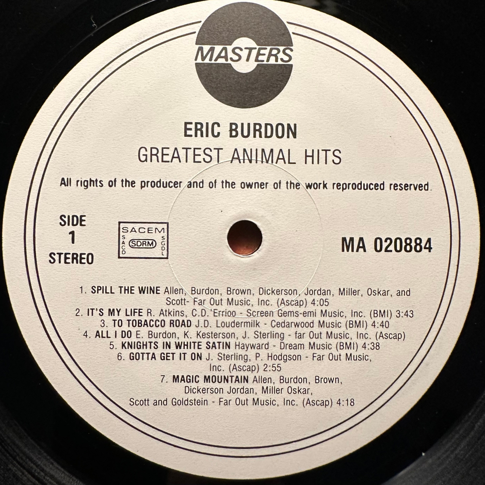 Eric Burdon - Greatest Hits (Франция)
