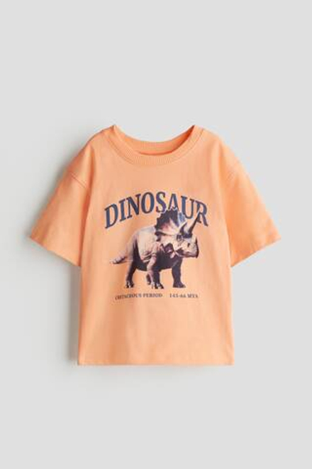 H&M Футболка с принтом, светло-оранжевый