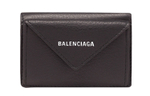 Balenciaga PAPIER Cow Leather Wallet Mini Unisex Black