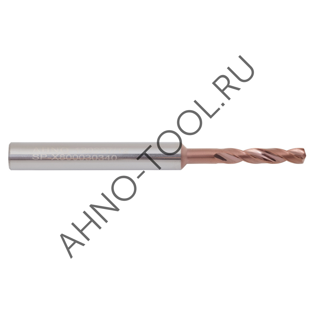 Сверло  3.4мм  твердосплавное 3D без подвода СОЖ. SP-X800030340 VHM AHNO по стали, чугуну, нерж. и ж