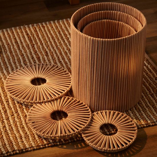 Корзина плетеная dholak beige из коллекции ethnic, размер s