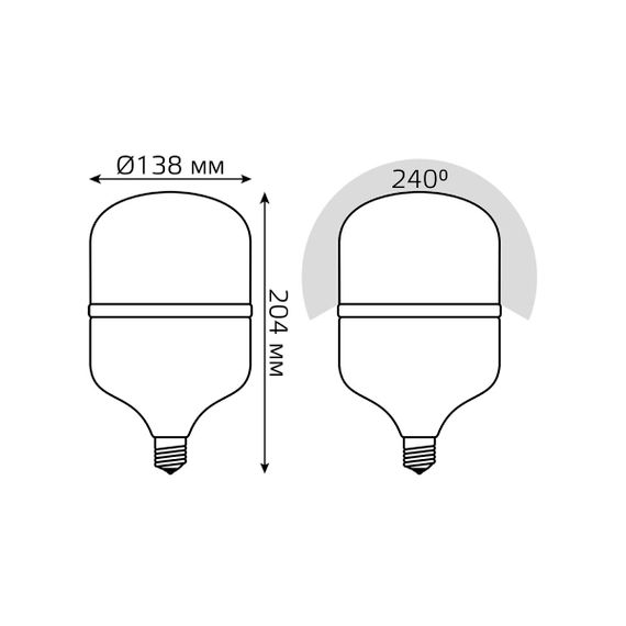 Лампа светодиодная Gauss E27 50W 4000K матовая 63225