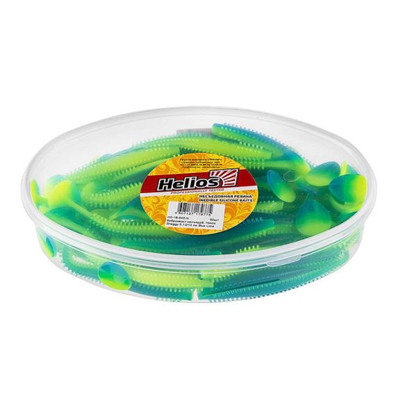 Виброхвост несъедоб. Shaggy 5,12/13 см Blue Lime 50шт. (HS-18-040-N) Helios