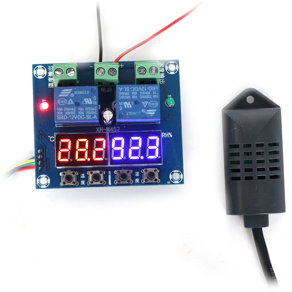 Модуль температуры и влажности, DC6-30V, max10A,temp -20~60, 00~100RH%, 57*60*20мм