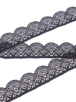 02-30 Кружево узкое эластичное 3 см, черный 170