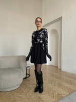 Платье с имитацией блузы с принтом