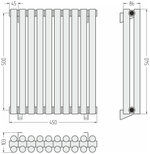 Сунержа Эстет-11 500х450 10 секций