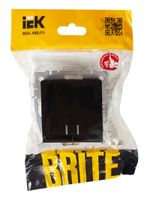 BRITE Выключатель 2-клавишный с индикацией 10А ВС10-2-1-БрЧ черный IEK