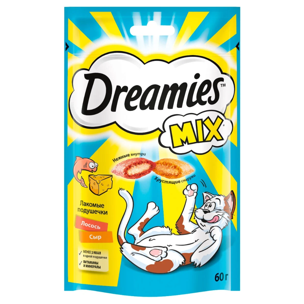 Лакомство для кошек Dreamies Лосось и сыр 60 гр