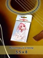 Стикер - Аниме девушка зайка с розовыми волосами