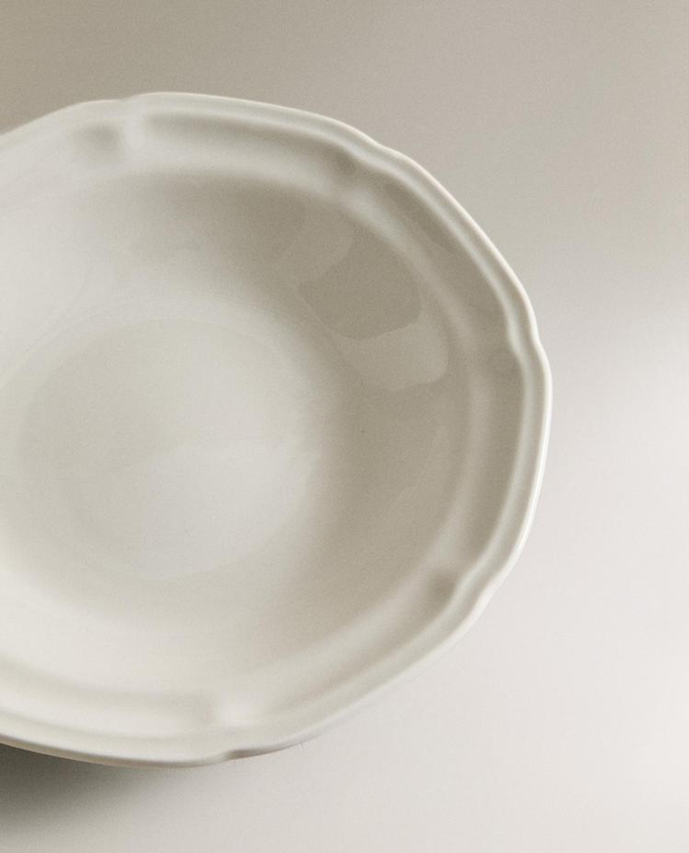 ZARA HOME ФАРФОРОВАЯ СУПОВАЯ ТАРЕЛККА, БЕЛЫЙ