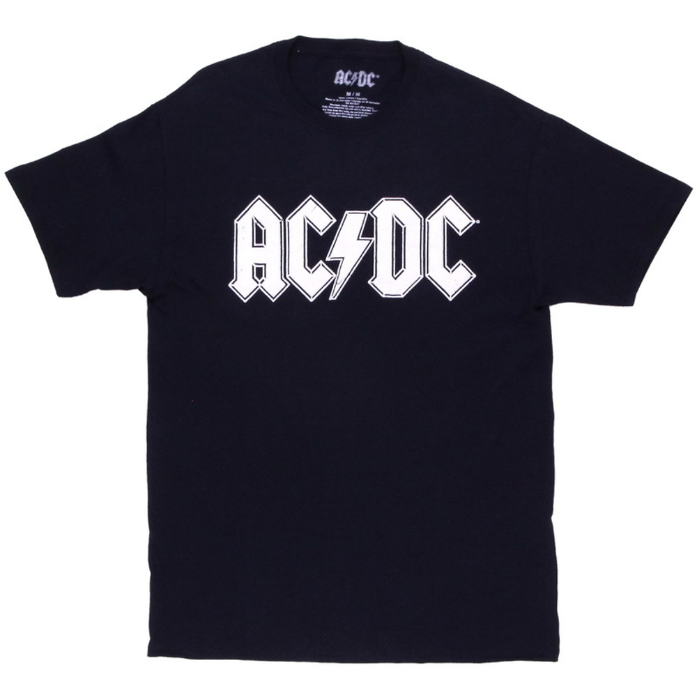 Футболка AC/DC надпись белая (722)