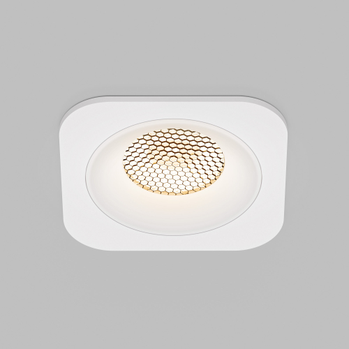 Светильник встраиваемый с антибликовой решеткой Tetro 10W 3000K белый IP44 15276/LED