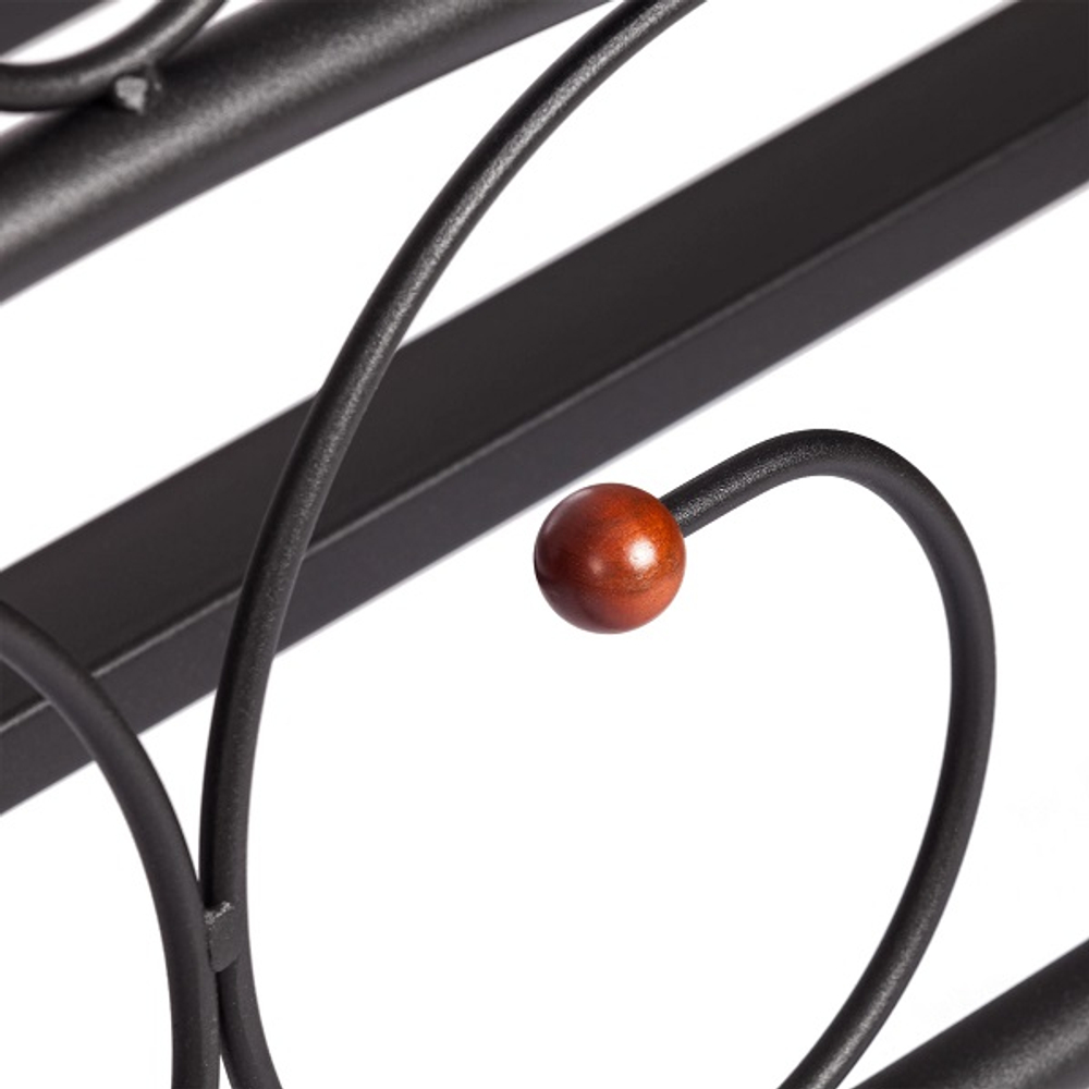 Кровать AT-803 дерево гевея/металл, 120х200см, красный дуб/черный