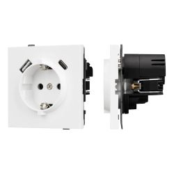 Механизм розетки с USB зарядкой SCT-TENDO-MUAC-PL-WH (230V, 16A) (Arlight, Белый) 054086
