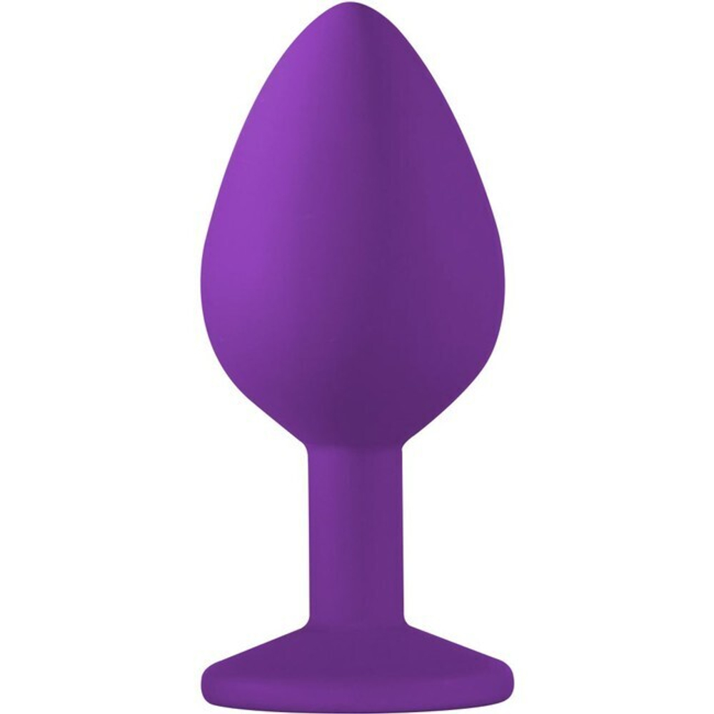 Средняя анальная пробочка с голубым кристаллом Cutie Medium (8,2 см , фиолетовый с голубым) (Цвет: фиолетовый с голубым)