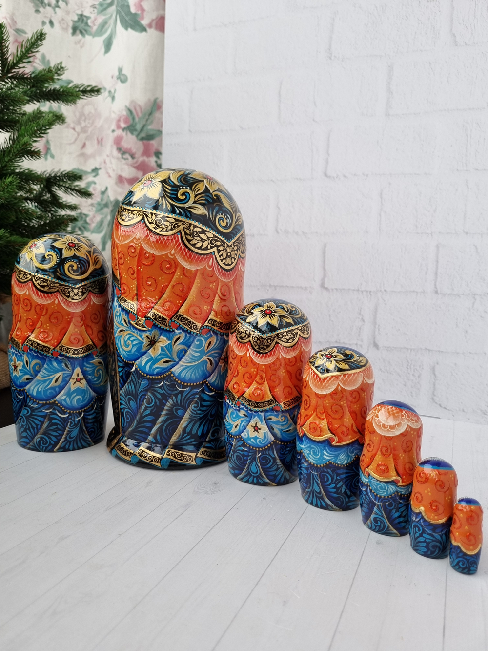 Матрёшка "Русская Тройка" 7мест 21см