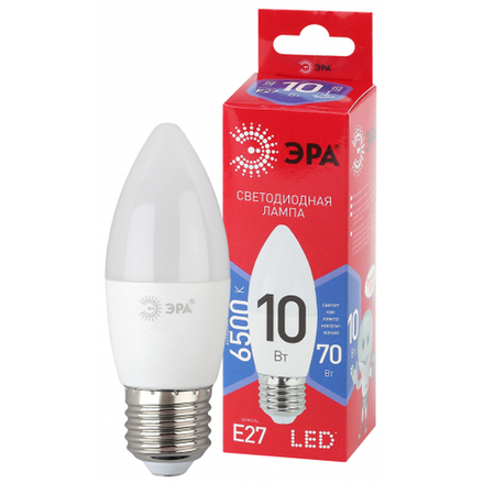 Лампочка светодиодная ЭРА RED LINE LED B35-10W-865-E27 R E27 / Е27 10Вт свеча холодный дневной свет