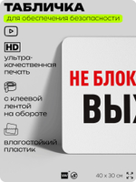 Табличка для обеспечения безопасности "Не блокировать выход", для офиса, по охране труда для предприятия, организаций, 40х30 см, Silver Plane x Айдентика Технолоджи