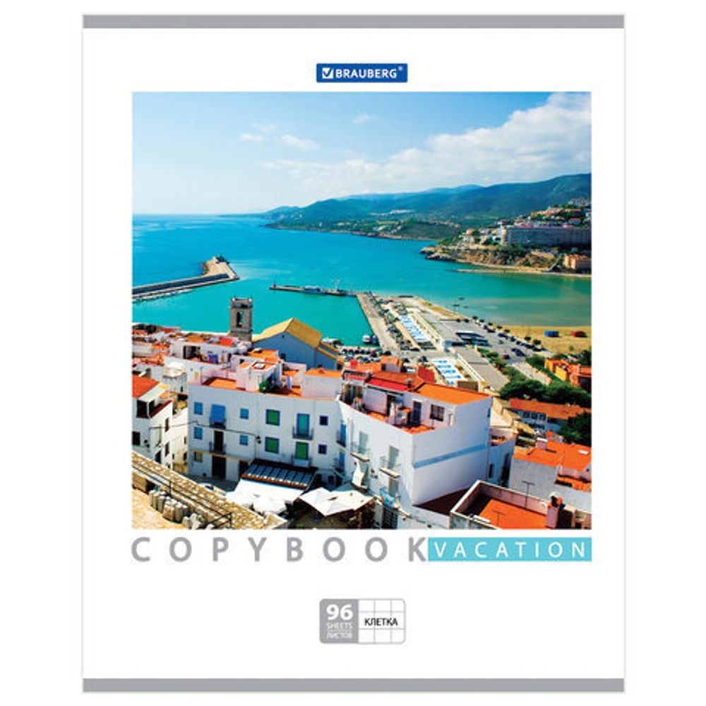 Тетрадь А5, 96 л., BRAUBERG ЭКО, клетка, обложка картон, КАНИКУЛЫ, 401847, 5шт